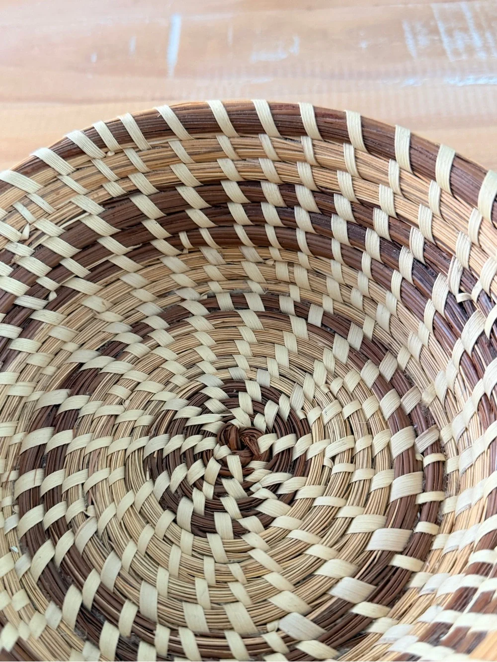 Sweet Grass Basket Charleston South Carolina Pine Needle Knots Tight Weaving 7”